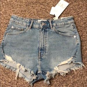 Hi-Rise Denim Shorts